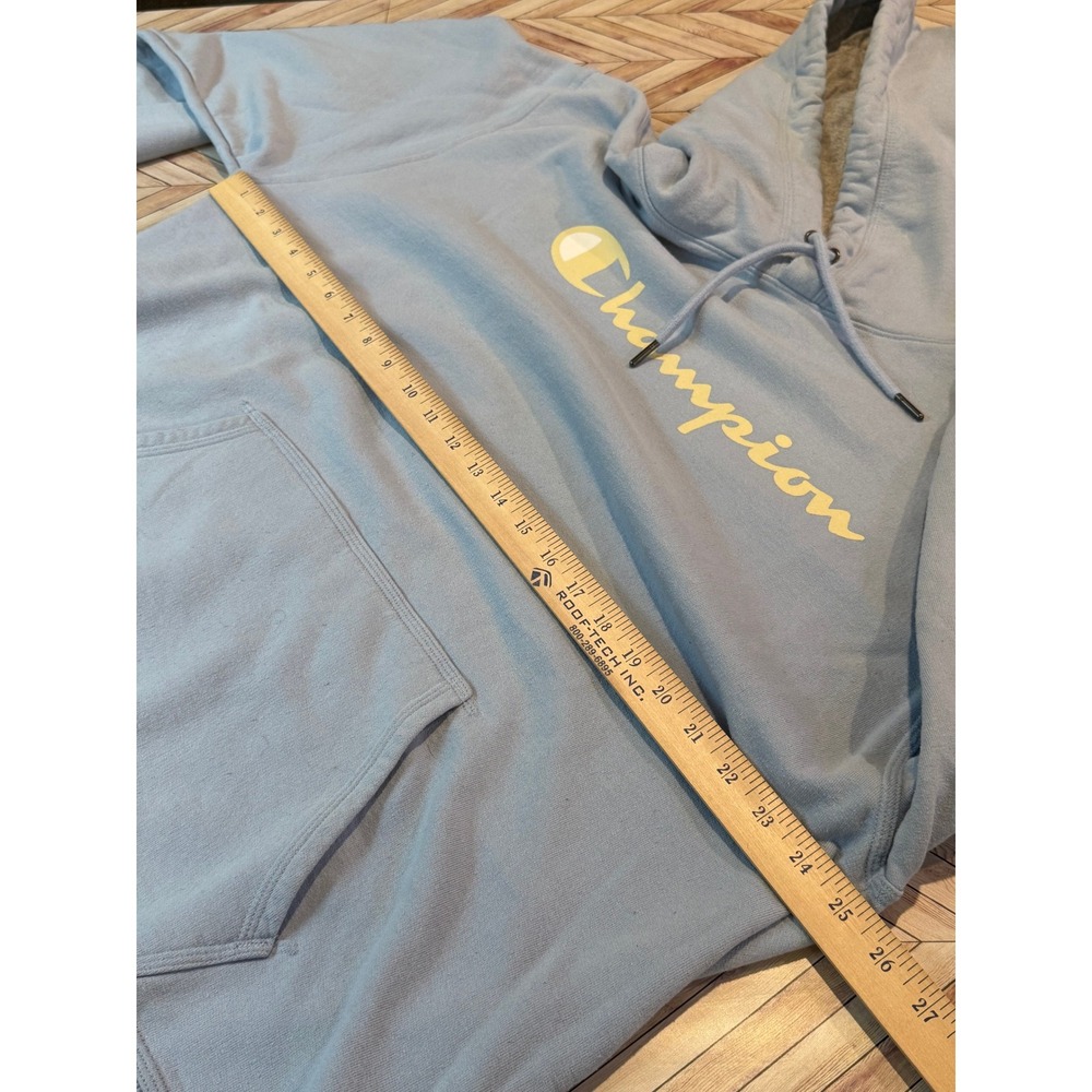 VTG Champion Mens XL Light Blue Pullover Hoodie Sweatshirt Athleticwear Pockets - Picture 7 of 11